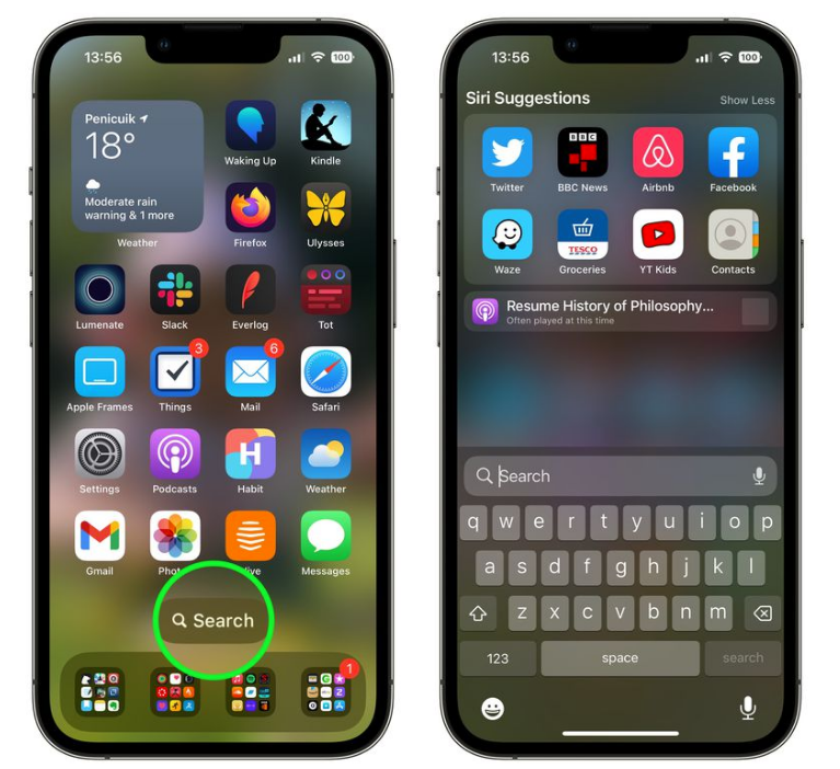 兴义苹果手机维修分享升级到 iOS 16 后，如何删除主屏幕上的搜索按钮 