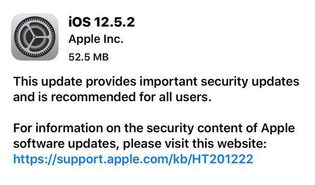 兴义苹果手机维修分享iOS12.5.2发布，建议所有老苹果用户安装 
